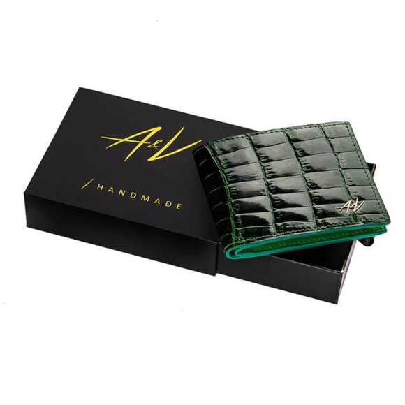 All-Season Wallet – Real Alligator Leather - Lacquer Green - Picture 5 of 5